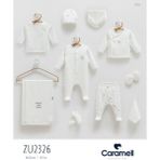 Caramell My Baby Kumsal % 100 Coton 10 Lu Hastane Çıkışı Yeni Sezon Family Stars 2326 - Ekru - Yenidoğan