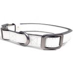 Caramelos Hakiki Deri Köpek Boyun Tasması, Beyaz, Kişiye Özel Künyeli, Orta ve Büyük Irk, 32-52 cm Ayarlanabilir, Lux Seri