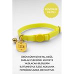 caramelos İSİMLİ KEDİ TASMASI KEDİ İSİMLİK KİŞİYE ÖZEL-EKO SERİSİ SARI (GOLD KÜNYE)-Tek Ebat