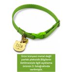 caramelos İSİMLİ KEDİ TASMASI KEDİ İSİMLİK KİŞİYE ÖZEL-EKO SERİSİ Yeşil (GOLD KÜNYE)-Tek Ebat