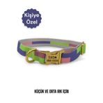 caramelos İsimli Köpek Tasması, Köpek Künyesi, Isimlik, Küçük Irk Ve Orta Irk, Kişiye Özel Metal Kilit, 2 Cm DESEN 17-Tek Ebat