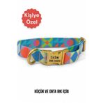 caramelos İsimli Köpek Tasması, Köpek Künyesi, Isimlik, Küçük Irk Ve Orta Irk, Kişiye Özel Metal Kilit, 2 Cm DESEN 20-Tek Ebat