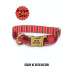 caramelos İsimli Köpek Tasması, Köpek Künyesi, Isimlik, Küçük Irk Ve Orta Irk, Kişiye Özel Metal Kilit, 2 Cm DESEN 6-Tek Ebat