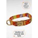 CARAMELOS İSİMLİ KÖPEK TASMASI, YAVRU KÖPEK TASMASI, KÜÇÜK IRK KÖPEK TASMASI, METAL KİLİT, 1,5 CM