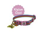 caramelos İSİMLİ, YAVRU VE KÜÇÜK IRK KÖPEK TASMASI, 1,5 CM, PASLANMAZ, KARARMAZ ÇELİK KÜNYELİ, KİŞİYE ÖZEL DESEN 4-S