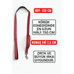 Caramelos Köpek Gezdirme Tasması, Kırmızı, Körüklü Esnek Anti Şok, Reflektörlü, 120 cm, Orta ve Büyük Irka Uygun