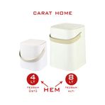 Carat Home Avantajlı 2'li Set Click Kapaklı Tutma Saplı Iç Kovalı Tezgah Üst Mutfak Çöp Kovası - Beyaz