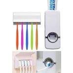 Carat Home Diş Macunu Sıkma Makinesi Fırça Tutucu Macun Sıkacağı 5li Fırçalı