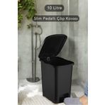 Carat Home Slim Pedallı Banyo Mutfak Çöp Kovası - 10 Litre - Siyah