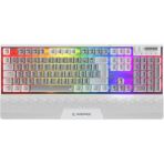 Carbon Pro Gri/Beyaz Bluetooth Klavye Kablosuz Kablo Wireless Full ŞARJLI Rgb Redswich Mekanik Klavye Oyuncu Klavye Bilek Destek