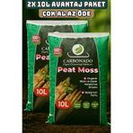 Carbonado Peat Moss 10L x2 | Organik Saksı Toprağı | Yüksek Su Tutan Torf | Avantaj Paket