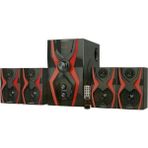 Carboon 4.1 Kumandalı Radyo Bluetooth Ses Sistemi 4+1 Hoparlör Siyah Kırmızı 30W Çıkış Gücü