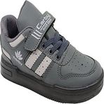 Carby 121 Numara 30 Patik Alt Topuk Işıklı Cırtlı Ünisex Çocuk Sneaker Ayakkabı FÜME_BUZ GRİ (Füme_Buz Gri, 30)