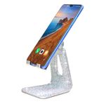 CARCHILE SZ Bling Yapay Elmas Kristal Ayarlanabilir Cep Telefonu Standı, Masa için Telefon Tutucu, Telefon Masaüstü Tutucu Standı iPhone IPAD Samsung Smart ile Uyumlu (Gümüş)
