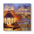 Çardak Altında Işıklı Gece Tablosu 80 x 80