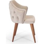 Cardin Modern Ahşap Modern Sandalye - Ceviz - Krem