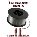 cardpro GAZSIZ GAZALTI KAYNAK TELİ 1.0 mm 1 kg (2 Kontak Uç Hediye)