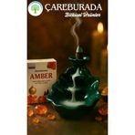 Çare Burada carryapambe Darshan Amber Geri Akış Tütsüsü + Yaprak Şelale Seramik Tütsülük