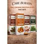Çare Burada Saç Çıkışını Destekleyici Yağ Seti (Sarımsak Yağı & Biberiye Yağı & Çam Terebentin Yağı & Tatlı Bade