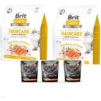 Care Haircare Deri Ve Tüy Sağlığı Için Tahılsız Yetişkin Kedi Maması2kgx2=4kg+Somonlu Yaş Mama 85 GRX3 - 2 ADET