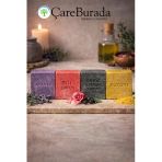 Çareburada Sabun Seti 4'Lü - Lavanta & Gül & Ardıç Katranı & Kükürt