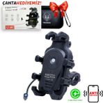 Caretech CT-M11 Telefon Tutucu Titreşim Önleyicili Motosiklet Gidon Montajlı Type-C Hızlı Şarj