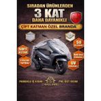 Carguard Honda Pcx 125 cc Fitilli Motosiklet Brandası, Arka Çanta Uyumlu - M - L - Gri