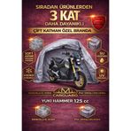 CarGuard Yuki Hammer 50cc ve 125 cc uyumlu Fitilli Motosiklet Brandası Motor Örtüsü - Arka Çanta Uyumlu