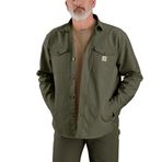 Carhartt Erkek 106384 Montana Sağlam Esnek Bol Kesim Ağır Ördek Gömlek Jac, Tozlu Zeytin, M