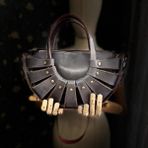 Carıdea El Yapımı Hakiki Deri Bayan Çanta, Clutch, El Omuz Çantası V107 - Antrasit