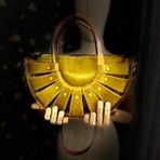 Carıdea El Yapımı Hakiki Deri Bayan Çanta, Clutch, El Omuz Çantası V119 - Hardal