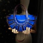 Carıdea El Yapımı Hakiki Deri Bayan Çanta, Clutch, El Omuz Çantası V120 - Mavi