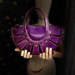 Carıdea El Yapımı Hakiki Deri Bayan Çanta, Clutch, El Omuz Çantası V68 - Lila