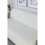 Carie Kabartmalı Yumuşak Tüylü Koltuk Örtüsü Çok Amaçlı Koltuk Şalı Kaymaz Süngerli (165X205 Cm) - 165 x 215 cm - 00 Beyaz