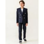 Carinos Erkek Çocuk Kruvaze Kesim Blazer 3 Lü Spor Takım Elbise - 7 Yaş - Lacivert