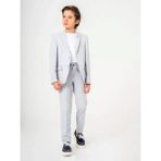 Carinos Erkek Çocuk T-Shirt Ceket Belden Bağlamalı Pantolon 3'lü Spor Takım (11-14 Yaş Arası) - 12 Yaş - Gri