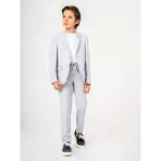 Carinos Erkek Çocuk T-Shirt Ceket Belden Bağlamalı Pantolon 3'lü Spor Takım (11-14 Yaş Arası) - Gri