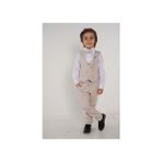 Carinos Planet Yelekli Erkek Çocuk Takım Elbise Bej Renk Slim Fit 14 Yaş Özel Olaylar İçin