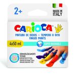 Carioca 2+ Yaş 4x50 ml 4 Renk Süper Yıkanabilir Bebek Parmak Boyası