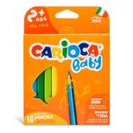 Carioca 42819 Baby Jumbo Üçgen 10'lu 2 Yaş Kuru Boya Kalemi