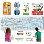 Carioca 4'Lü Boyama Seti + Lino Yapışkanlı Boyama Kağıdı 200X30 Cm Age Of Dınosaurs