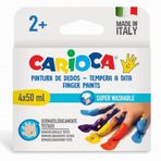 Carioca 4x50 ml 4 Renk Bebek Parmak Boyası Süper Yıkanabilir