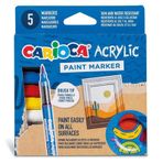 Carioca Akrilik Paint Marker Su Bazlı Fırça Uçlu 5'li Kız Erkek Çocuk Oyuncak Eğitici Oyuncaklar