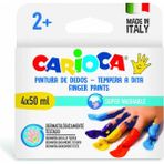 Carioca Bebek Parmak Boyasi 4 Renk 4X50 ml Süper Yikanabilir 2+ Yaş - Ana Renkler