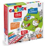 Carioca Boyanabilir Puzzle City And Jungle 70 x 50 cm. 35 Parça Çift Taraflı + 12 Adet Joy Keçeli Kalem