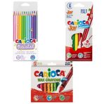 Carioca Joy Keceli Kalem - Carioca Wax Crayons - Carioca Pastel Kuru Kalem 3 Adet Boyama Seti