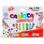 Carioca Stamperello 12 Renk Damga ve Keçeli Kalem Seti Ölçülerle Eğlenceli Sanat Deneyimi 42240