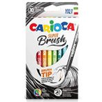 Carioca Süper Brush Fırça Uçlu Keçeli Kalem 10 Renk Çok Renkli