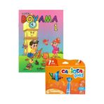 Carioca Süper Jumbo Teddy Keçeli Kalem 6 Renk ve Boyama Kitabı Set