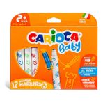 Carioca Teddy Jumbo Bebek Yıkanabilir Keçeli Boya Kalemi 12li 2yaş